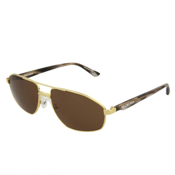 Balenciaga Unisex Havana Gold Aviator Metal Sunglasses! - Picture 1 of 4